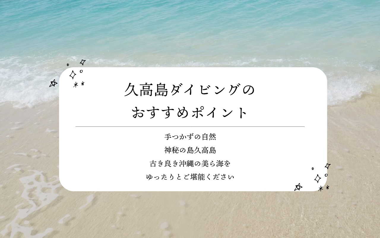久高島ダイビングのおすすめポイント